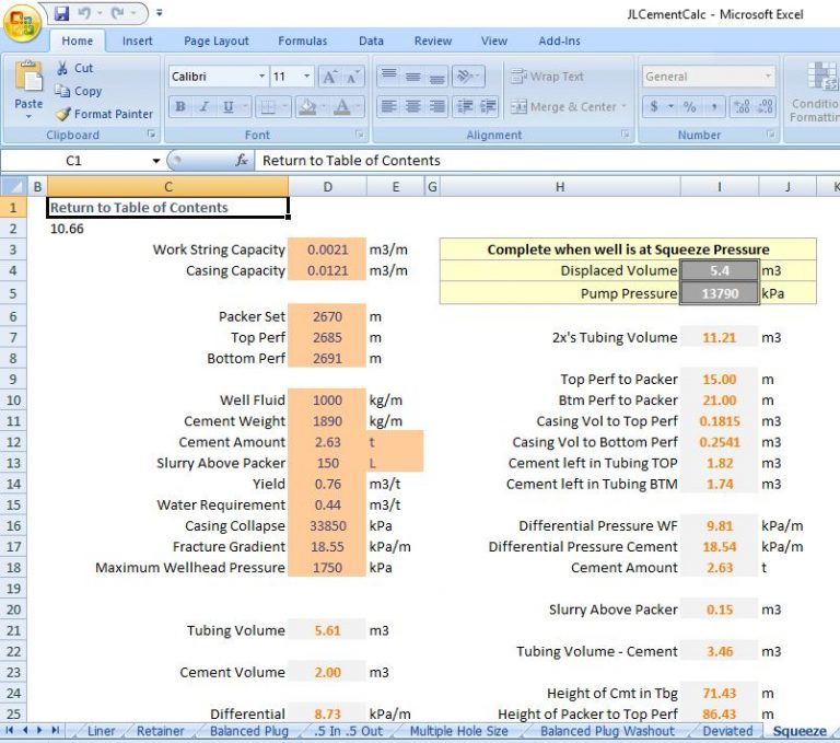 Cement Calculator (Metric Unit) Excel Spreadsheet‎